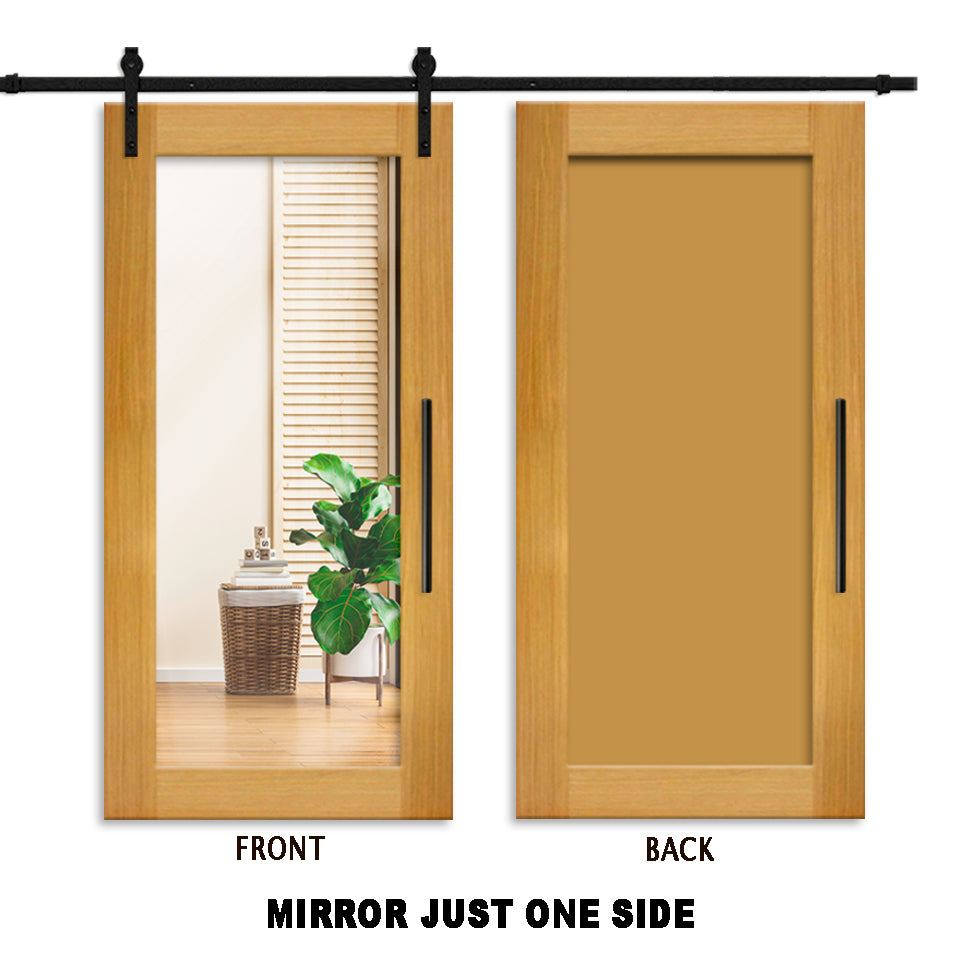 MIRROR SLIDING BARN DOOR WITH MIRROR PANEL MSPM - 3633 - DoorDiscounter