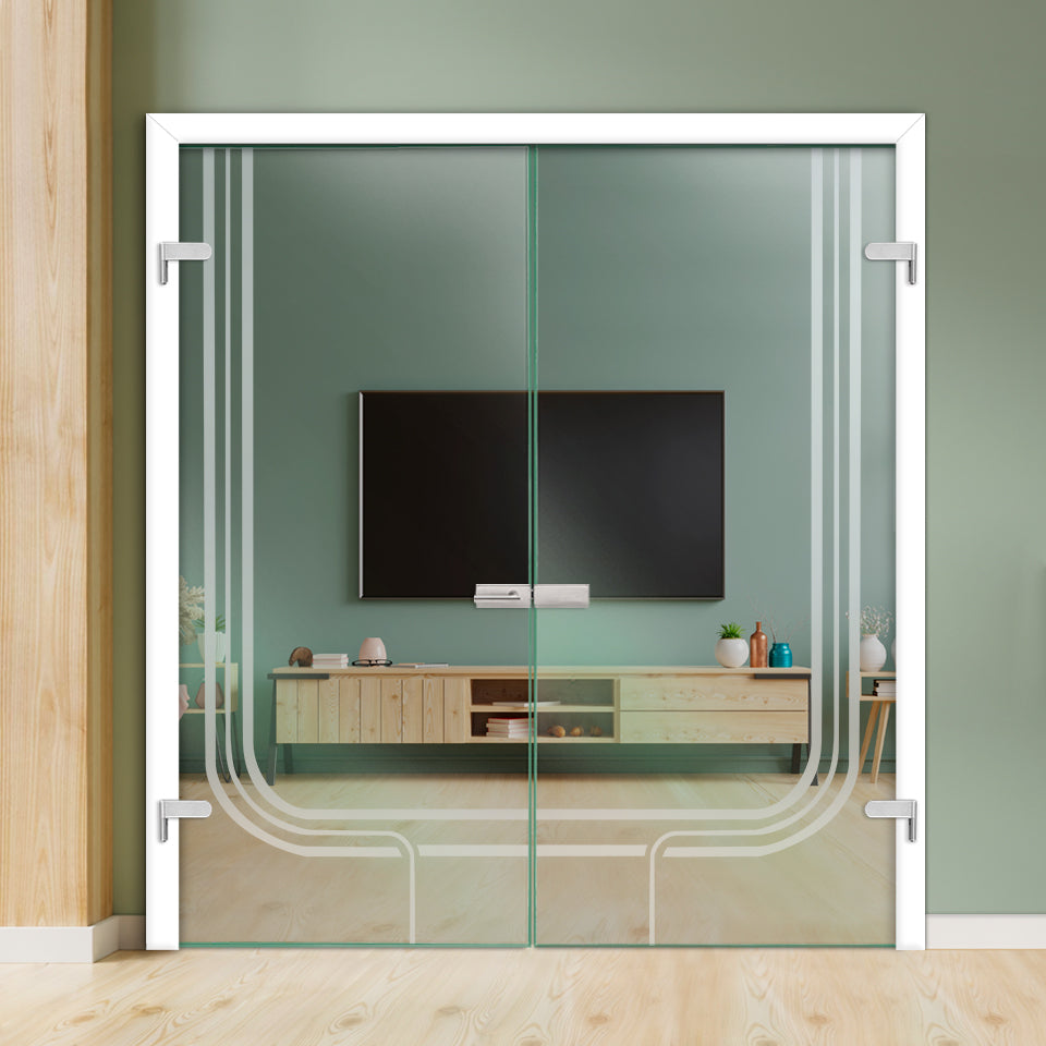 Double Hinged Glass Door  DHDG - 3369 - DoorDiscounter