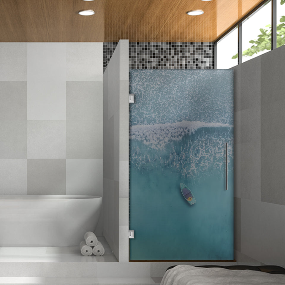 Digital Printing Frameless Shower Glass Door DPGD - 1214 - DoorDiscounter