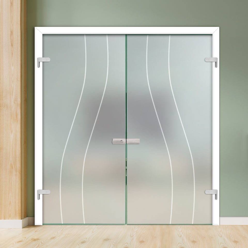 Double Hinged Glass Door  DHDG - 3372 - DoorDiscounter