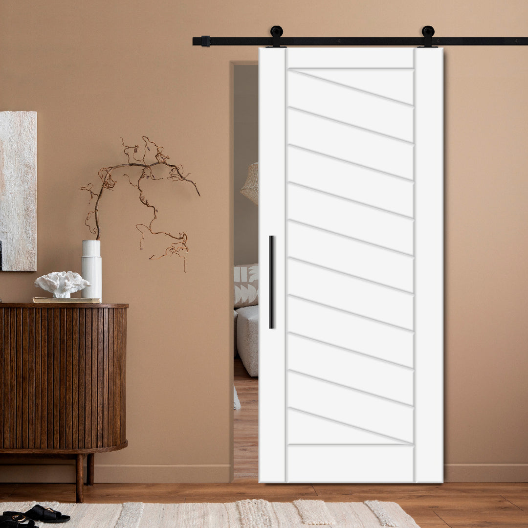 Modern Interior Flush Sliding Barn Door with CNC Router Design MICD - 1117 - DoorDiscounter