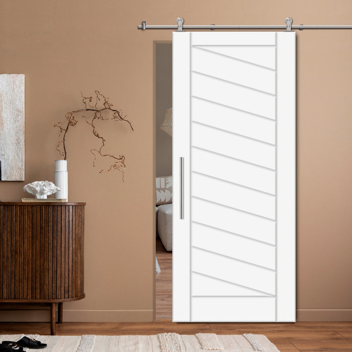 Modern Interior Flush Sliding Barn Door with CNC Router Design MICD - 1117 - DoorDiscounter