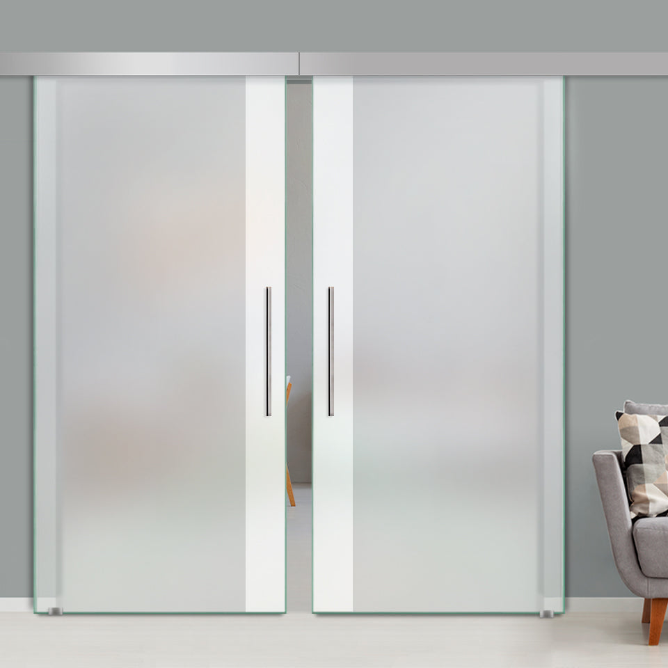 Double Sliding Glass Barn Door A100 SGB2 - 1411 - DoorDiscounter