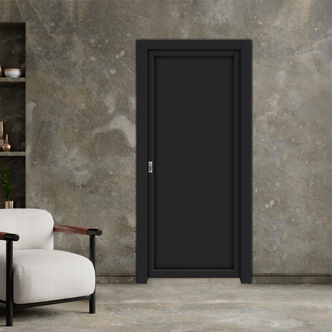 Wooden Pocket Door Industrial Style Design WPID - 1867