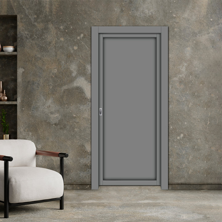 Wooden Pocket Door Industrial Style Design WPID - 1867