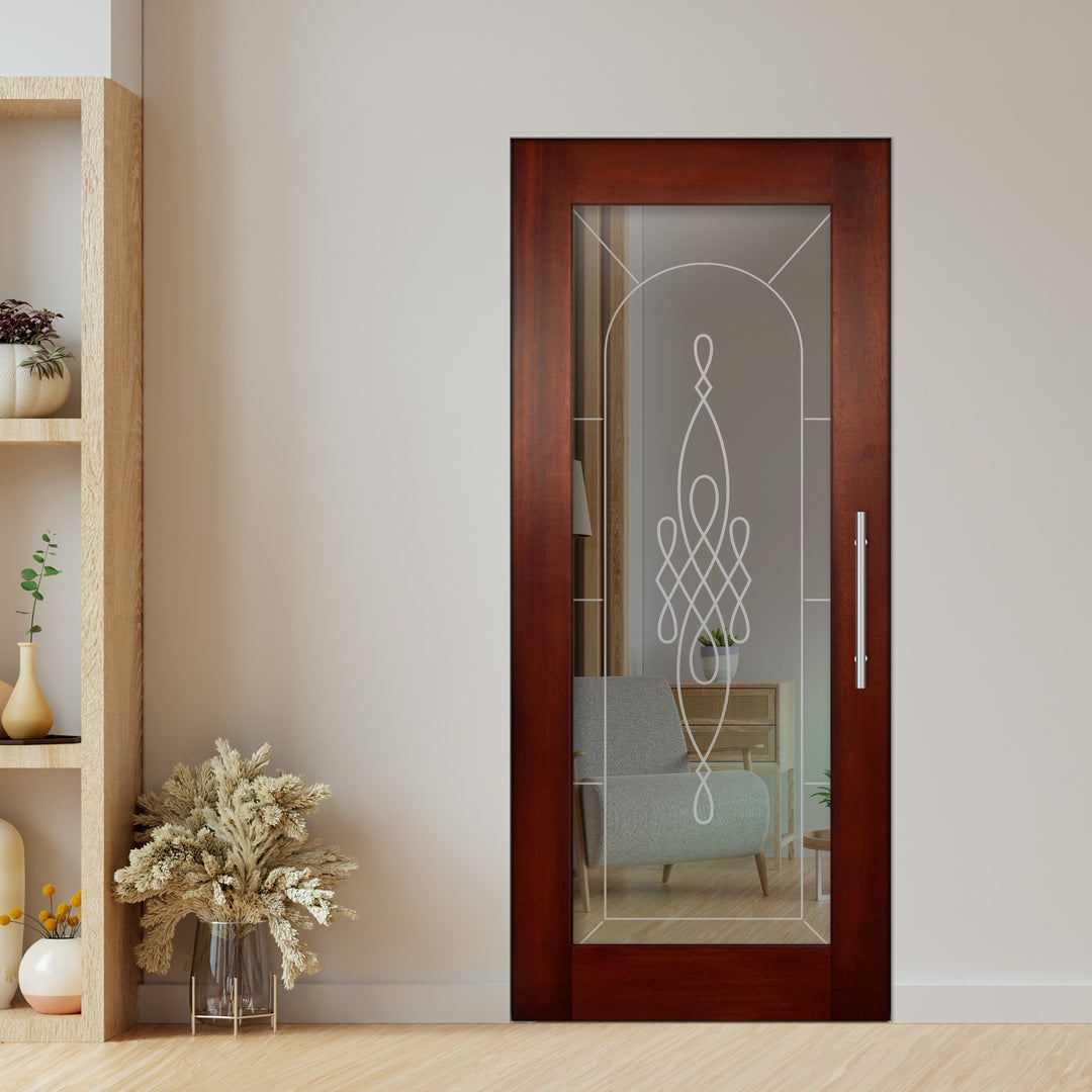 Self Closing Pivot Wooden Glass Door Pwgd - 0842 - DoorDiscounter