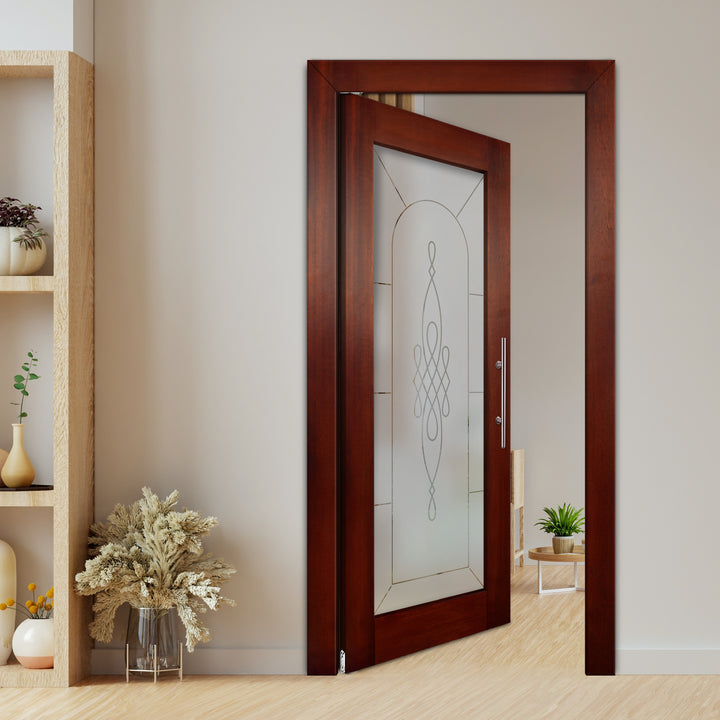 Self Closing Pivot Wooden Glass Door Pwgd - 0842 - DoorDiscounter