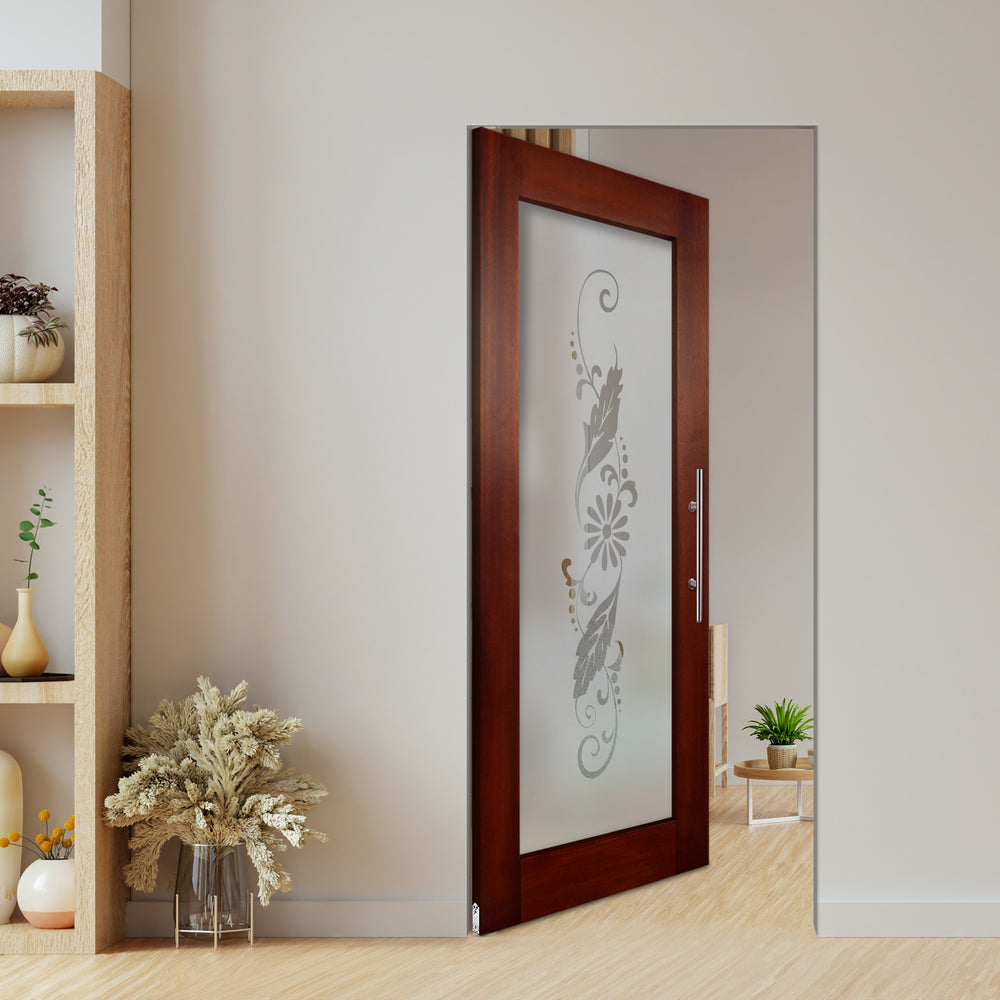 Self Closing Pivot Wooden Glass Door Pwgd - 0388 - DoorDiscounter