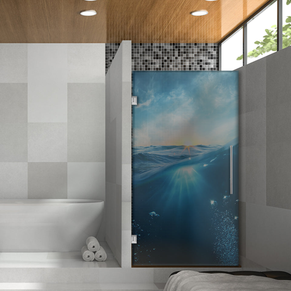 Digital Printing Frameless Shower Glass Door DPGD - 1023 - DoorDiscounter