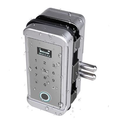 Outdoor Waterproof Fingerprint Glass Door Lock Remote Control MDFG - 3354 - DoorDiscounter