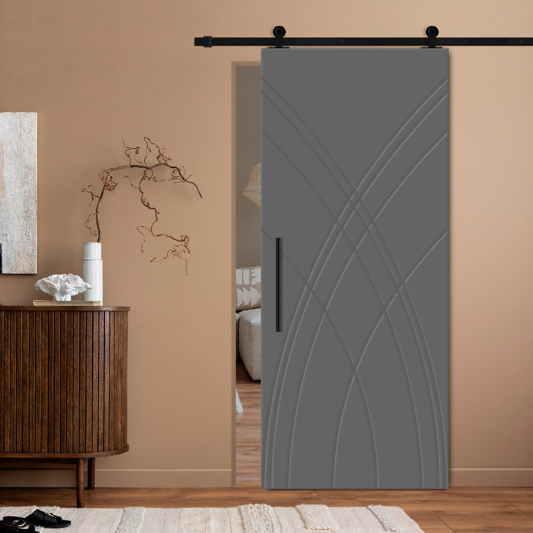 Modern Interior Flush Sliding Barn Door with CNC Router Design MICD - 1079 - DoorDiscounter