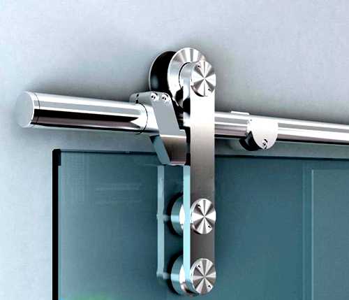 Stainless Steel Sliding Glass Barn Door Hardware Kit 79" (Standard Size) DHSZ - 3378 - DoorDiscounter