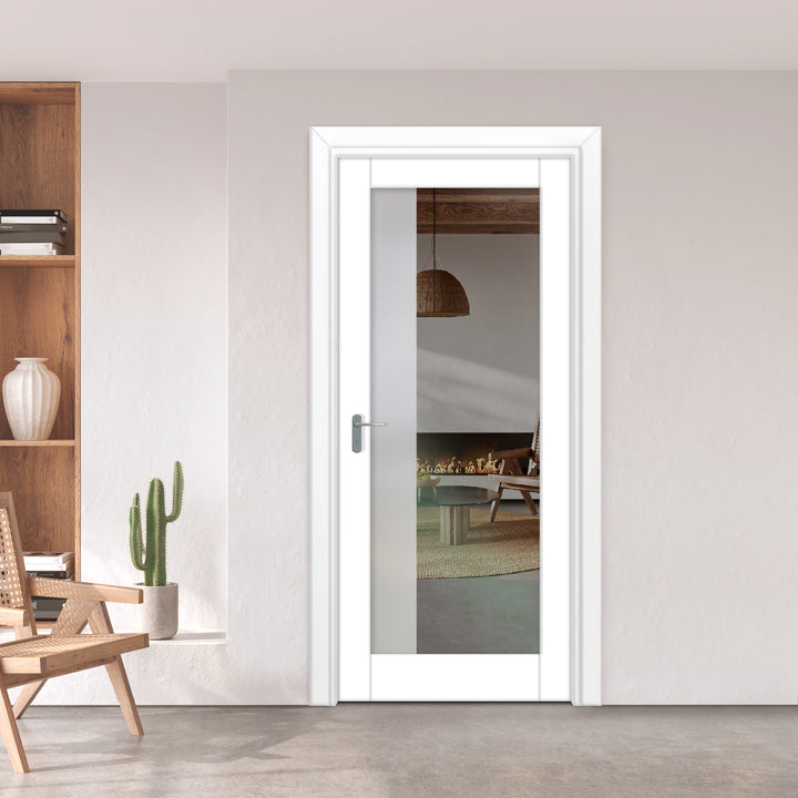 INTERIOR DOOR WITH FROSTED GLASS PANEL IDGP - 2658 - DoorDiscounter