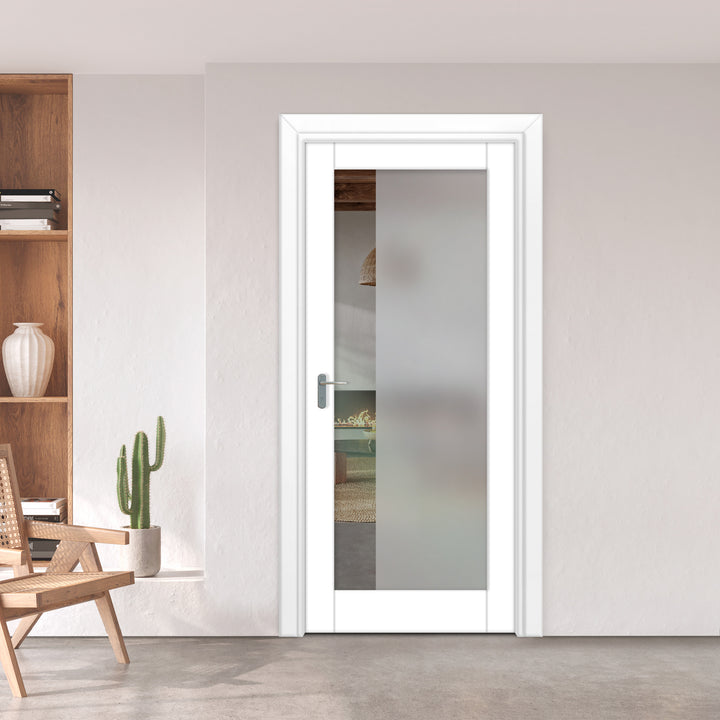 INTERIOR DOOR WITH FROSTED GLASS PANEL IDGP - 2658 - DoorDiscounter