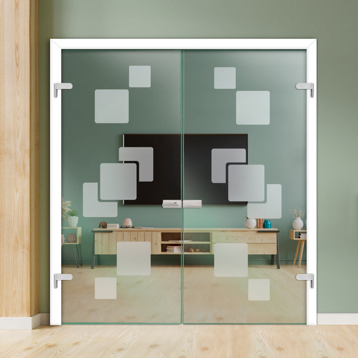 Double Hinged Glass Door  DHDG - 3365 - DoorDiscounter