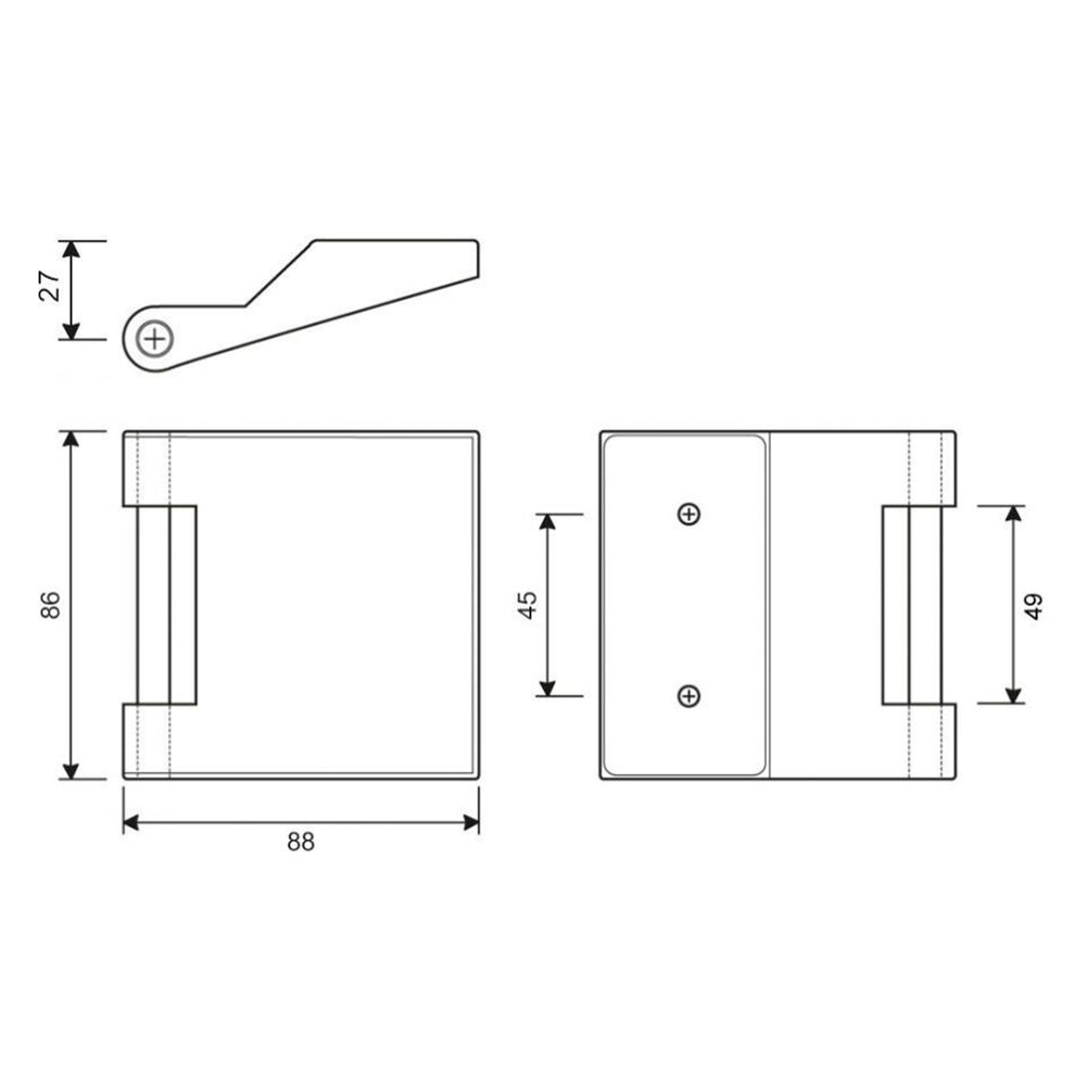 Glass door hinge kit ASGA - 3308 - DoorDiscounter