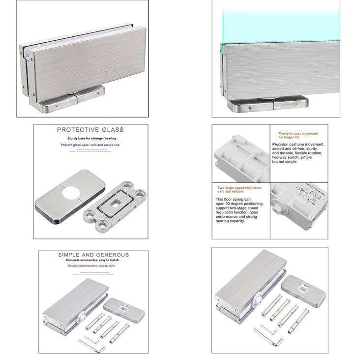 Frameless Double Pivot Glass Door With Self Closing Pivot Hinges Fdpg - 2311