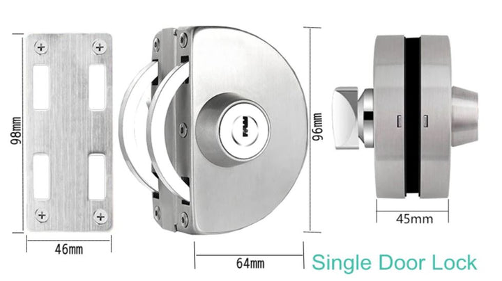 Stainless Steel Glass Door Center Lock STCL - 3482 - DoorDiscounter