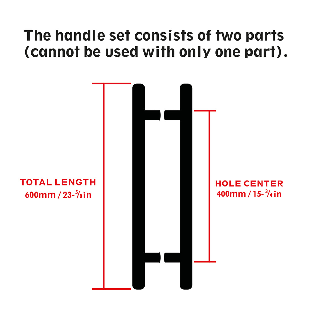 T-Handle Black Carbon Steel For Glass Door Knuf - 3167