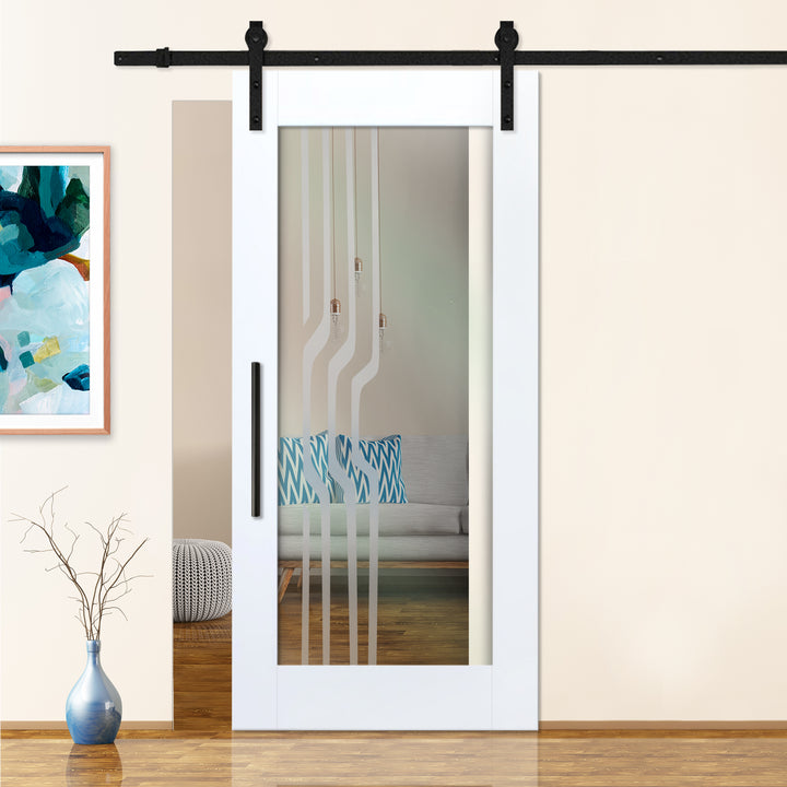 Sliding Barn Door with Glass Insert WGD - 1558 - DoorDiscounter