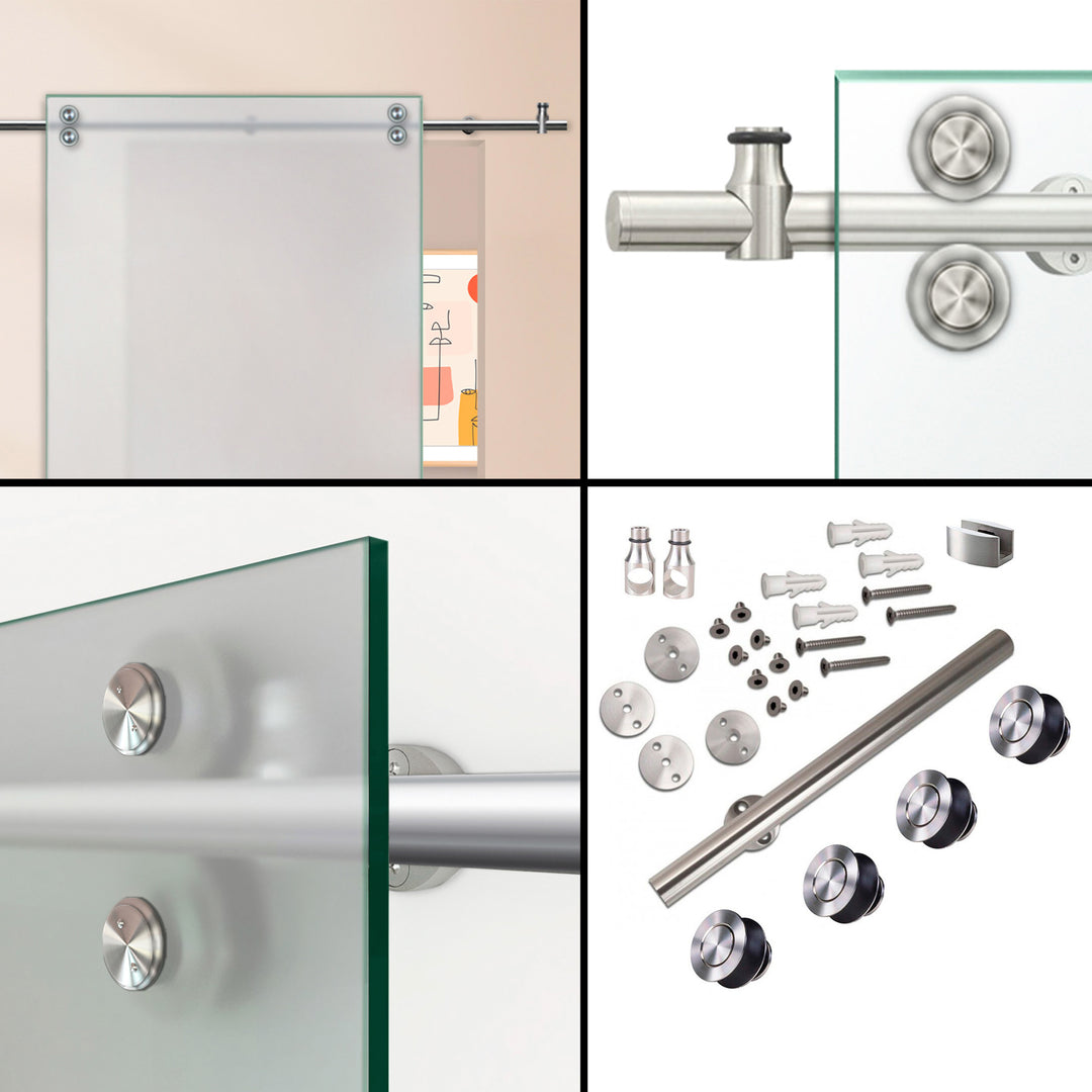 V2000 Stainless Steel Sliding Glass Barn Door Hardware Vsbd - 3373