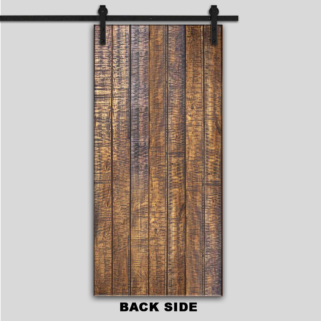 Rustic Ranch  Barn Door with Saw Pattern RBDS - 1058 - DoorDiscounter