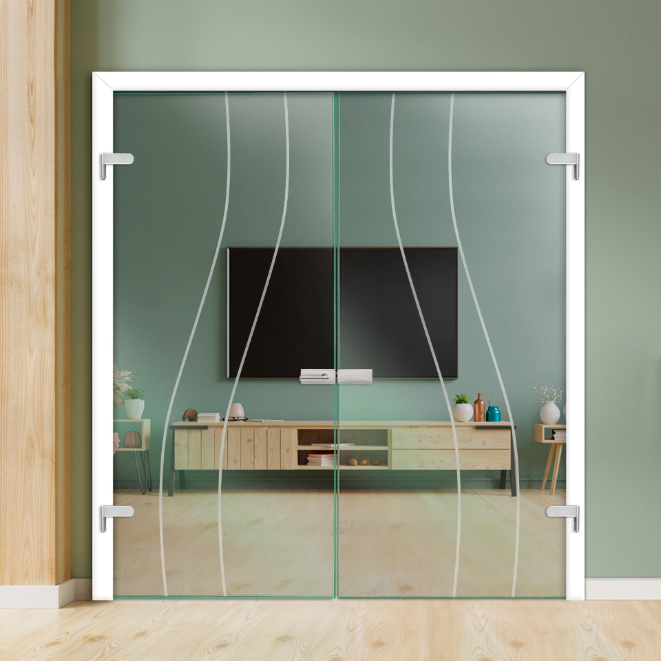 Double Hinged Glass Door  DHDG - 3372 - DoorDiscounter