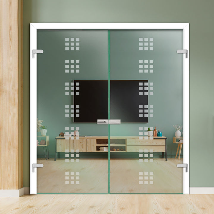 Double Hinged Glass Door  DHDG - 3453 - DoorDiscounter