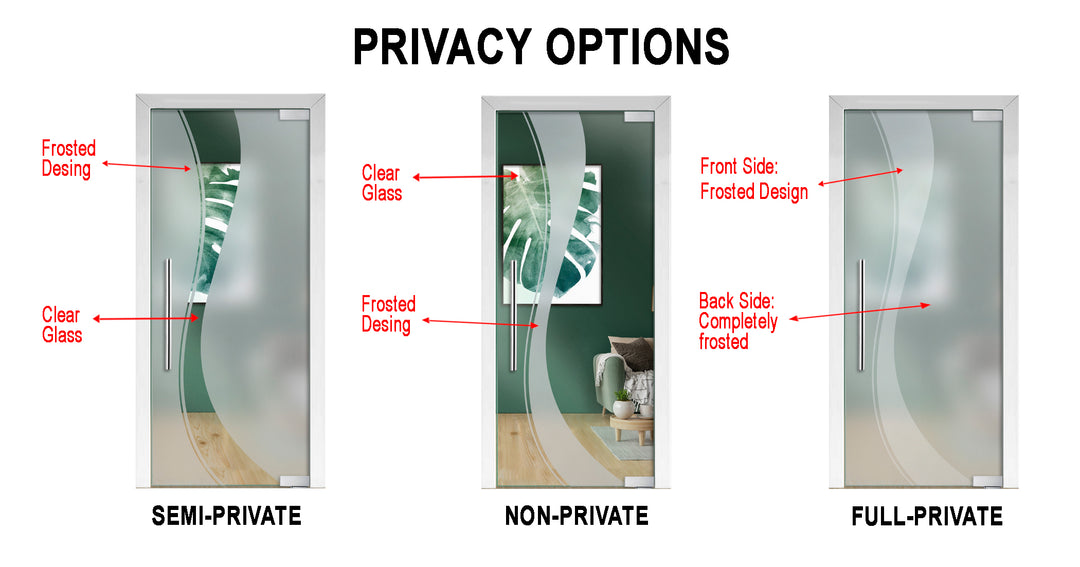 Frameless Glass Pivot Door with Self Closing Hinges FGP1 - 2027 - DoorDiscounter
