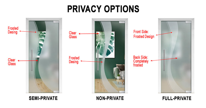 Frameless Double Pivot Glass Door with Self Closing Pivot Hinges FDPG - 2039 - DoorDiscounter